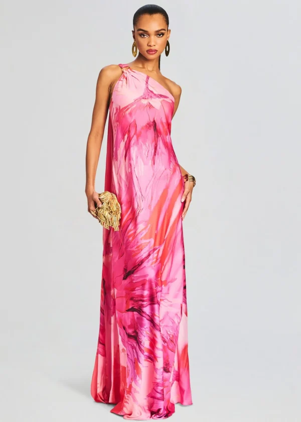 Resort '24*Retrofete Abira One Shoulder Long Dress Pink