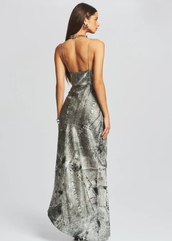 Dresses*Retrofete Acadia Silk Dress Black Acid Denim
