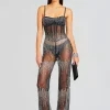 Sheer Bliss*Retrofete Adelynne Sequin Jumpsuit Black/Silver