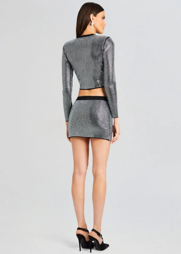 Night Out*Retrofete Aero Embellished Knit Jacket Black/Silver