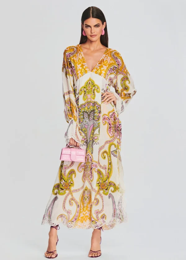Honeymoon Looks*Retrofete Agra Kaftan Off White