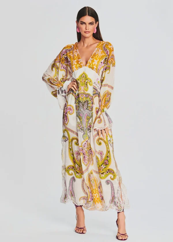Honeymoon Looks*Retrofete Agra Kaftan Off White