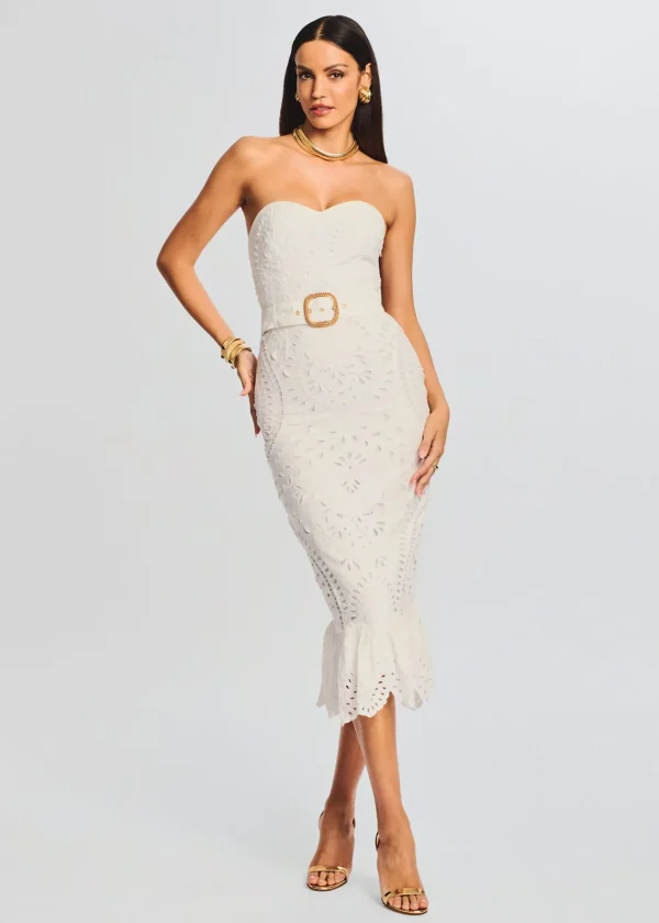 Honeymoon Looks*Retrofete Aisha Midi Dress White