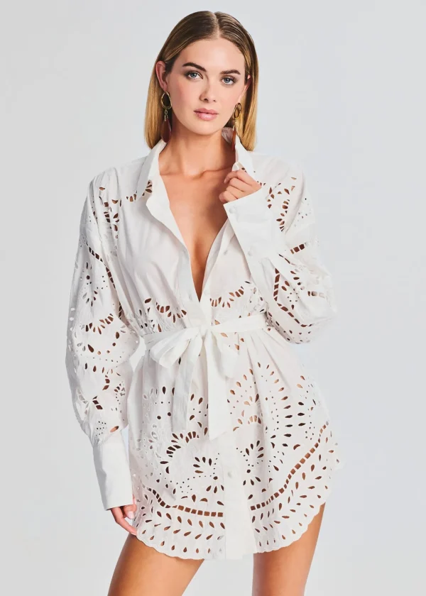 Bachelorette Party*Retrofete Aisha Shirt Dress White