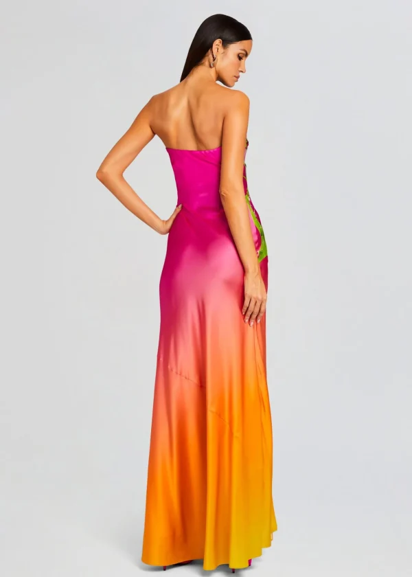 Tropical Hues*Retrofete Aiyanna Silk Dress Ombre Anthurium