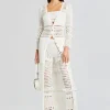 Spring Knits*Retrofete Alaia Knit Crochet Cardigan Iridescent White