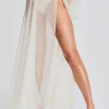 Honeymoon Looks*Retrofete Alaia Long Slit Skirt Cream