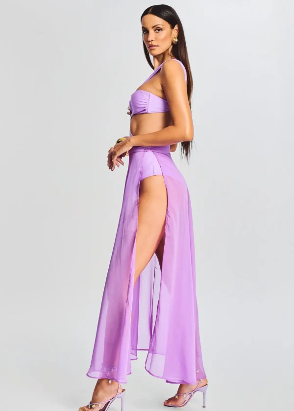 Swim*Retrofete Alaia Long Slit Skirt Lilac Purple