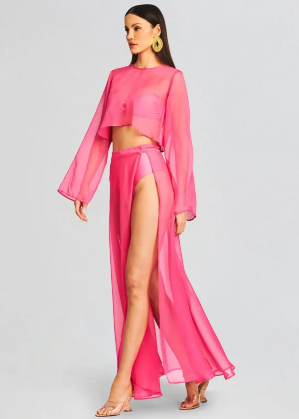 Swim*Retrofete Alaia Long Slit Skirt Rose Blossom