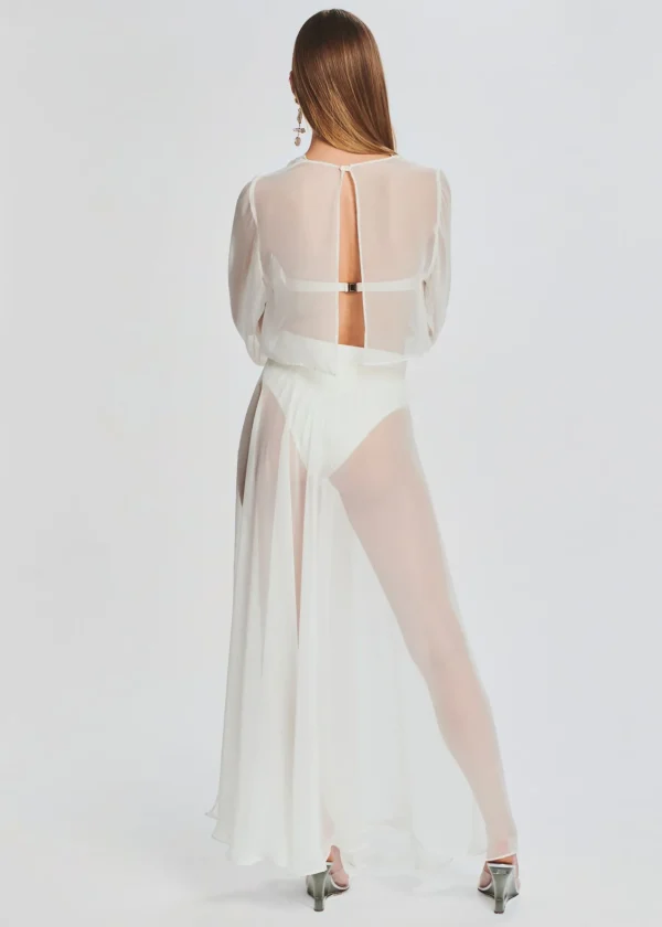 Bachelorette Party*Retrofete Alaia Long Slit Skirt Cream