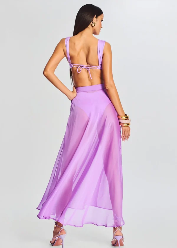 Swim*Retrofete Alaia Long Slit Skirt Lilac Purple