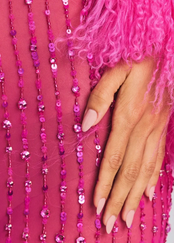 Gowns*Retrofete Alessandra Embellished Dress Knockout Pink