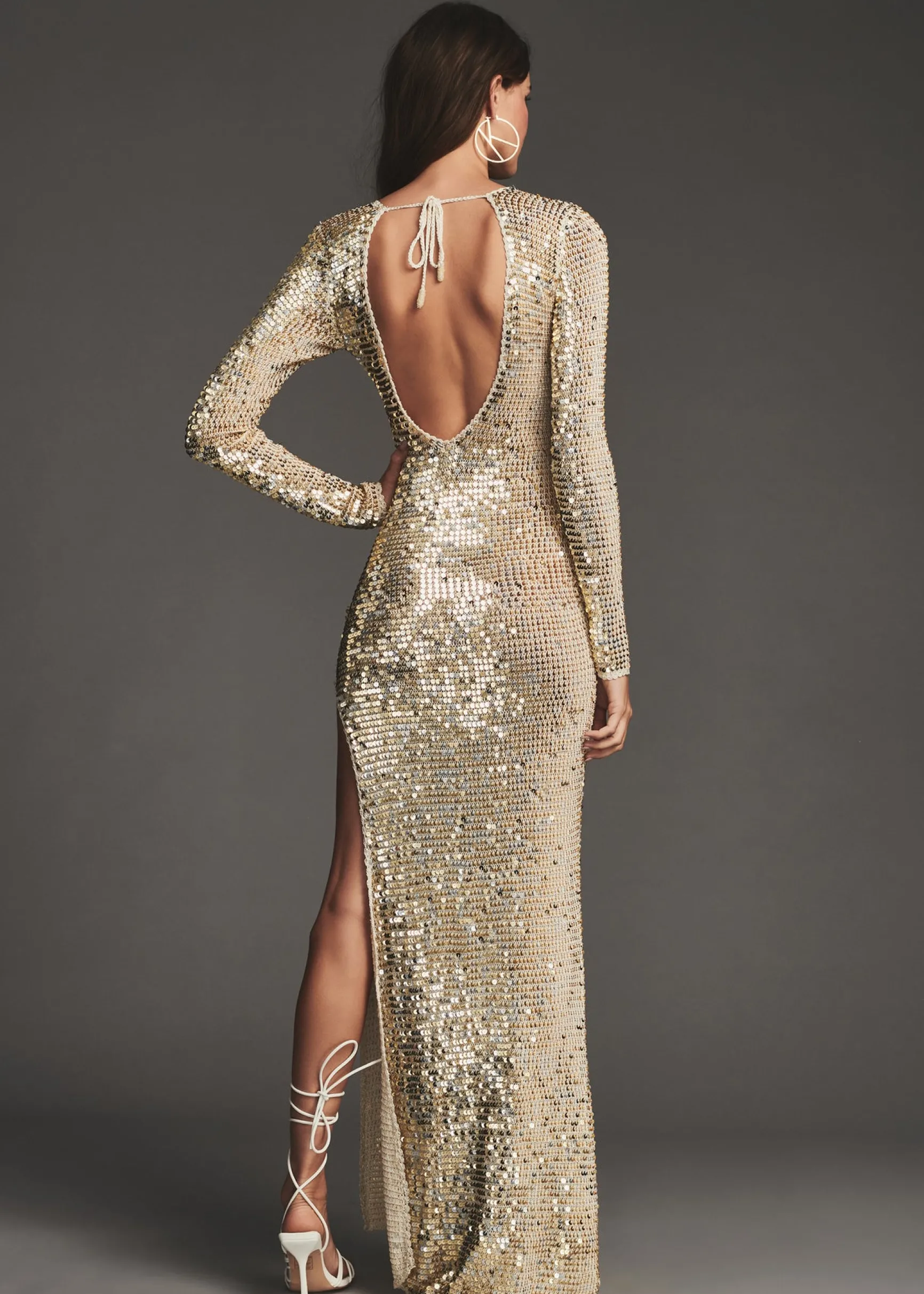 alexa_sequin_crochet_dres_3-4.webp RETROFÊTE*Retrofete Alexa Sequin Crochet Dress Ivory Gold Silver
