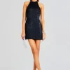 RETROFÊTE*Retrofete Alexis Sequin Dress Oil Black