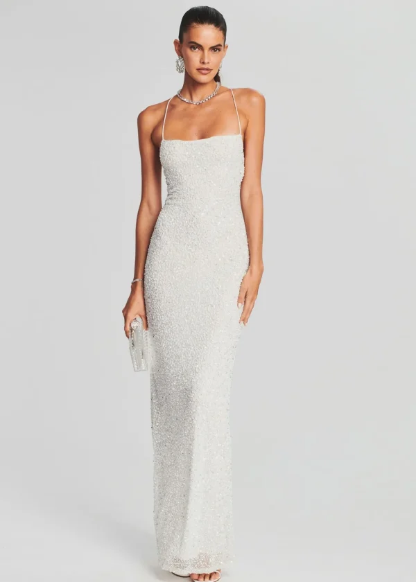 RETROFÊTE*Retrofete Alice Sequin Dress White