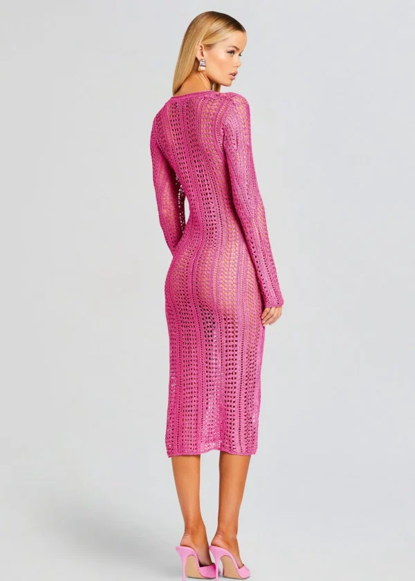 Sheer Bliss*Retrofete Allison Crochet Cardigan Malibu Pink
