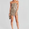 Subtle Shimmer*Retrofete Allison Sequin Dress Multi Brown