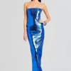 Dresses*Retrofete Allure Leather Dress Tropical Blue