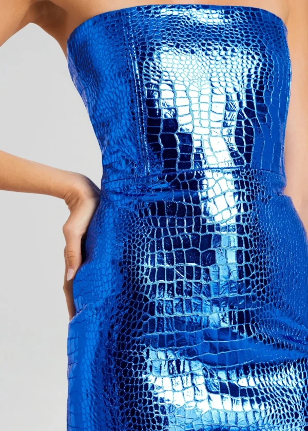 Resort '24*Retrofete Allure Leather Dress Tropical Blue