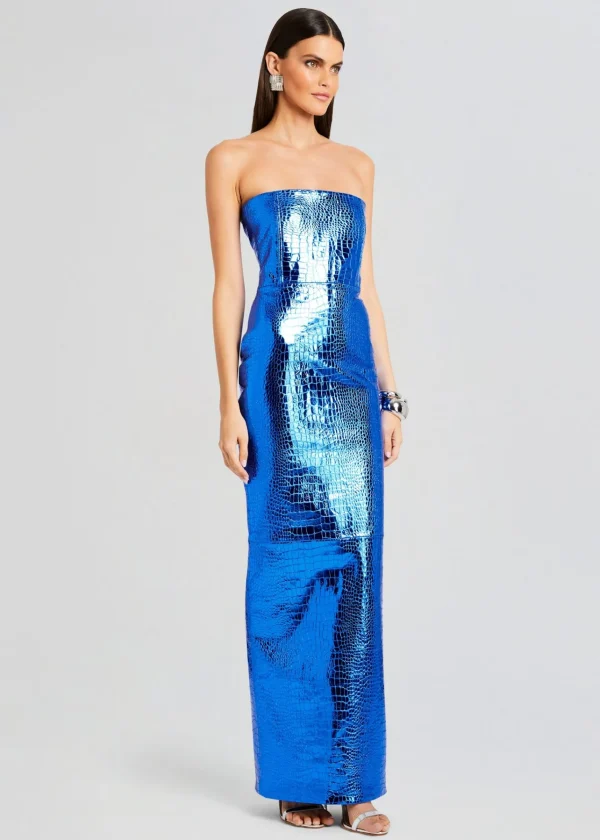 RETROFÊTE*Retrofete Allure Leather Dress Tropical Blue
