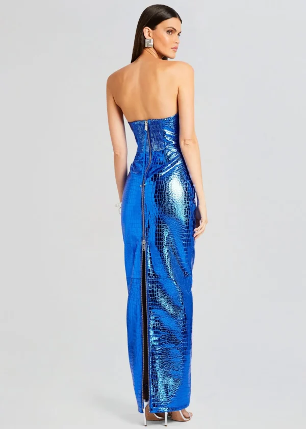 RETROFÊTE*Retrofete Allure Leather Dress Tropical Blue