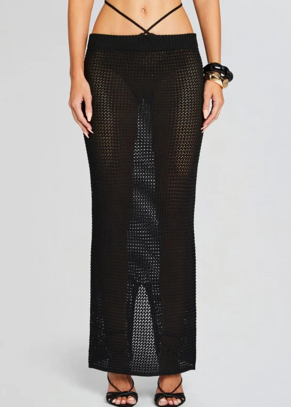 Tropical Hues*Retrofete Alma Knitted Skirt Black