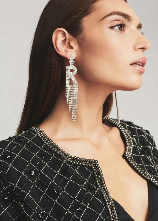 Bridal Shower*Retrofete Alphabet Earring Silver