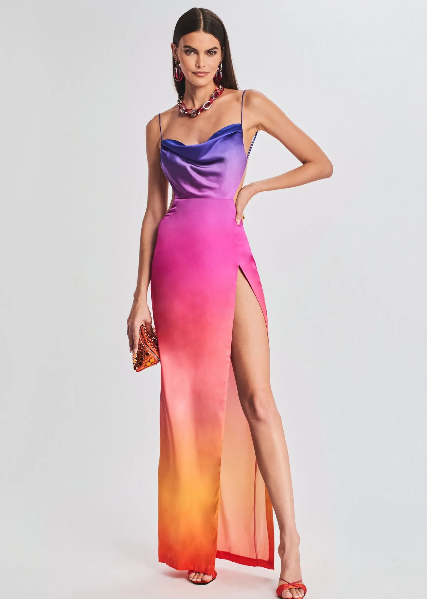 alyssa_ombre_silk_dress_2.webp Guest Of*Retrofete Alyssa Ombre Silk Dress Sunset Ombre