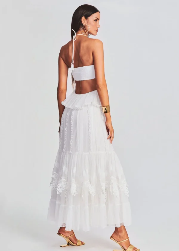 Honeymoon Looks*Retrofete Ame Long Dress Off White