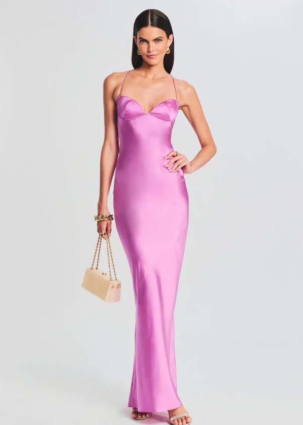 Guest Of*Retrofete Andie Silk Gown Rose Bud