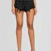 Denim*Retrofete Angel Embellished Denim Short Washed Black/Silver