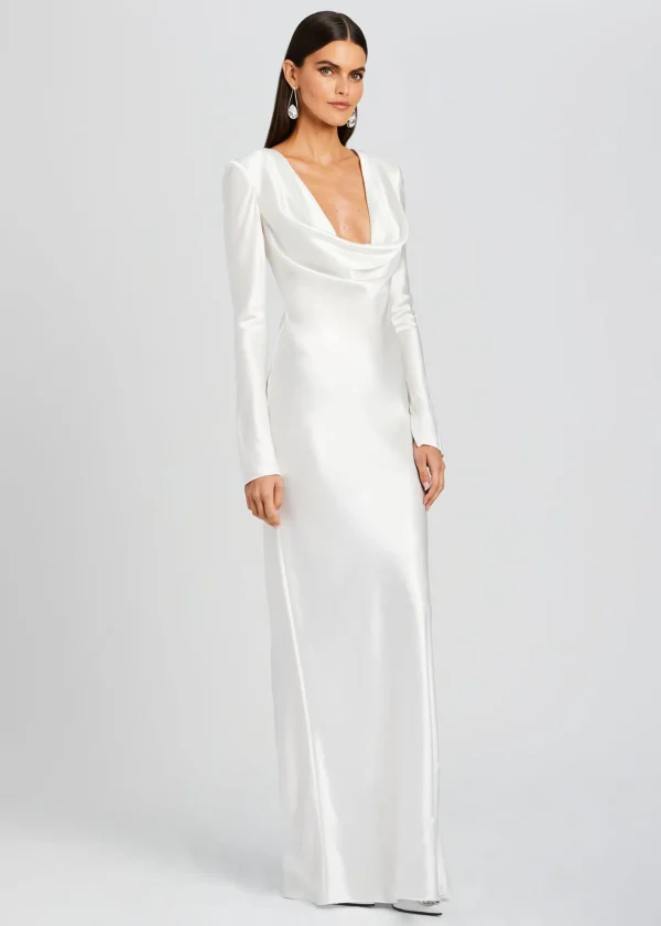 Gowns*Retrofete Anna Cowl Evening Dress White