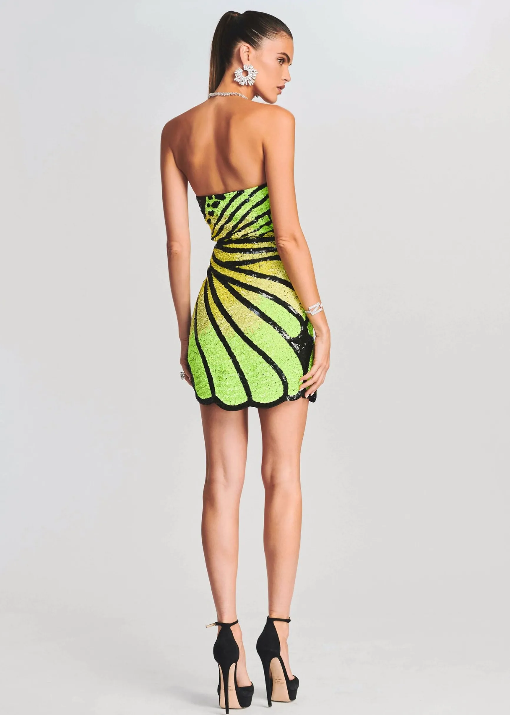 arabelle_sequin_dress_3-6.webp Exclusively Ours*Retrofete Arabelle Sequin Dress Black/Neon Yellow