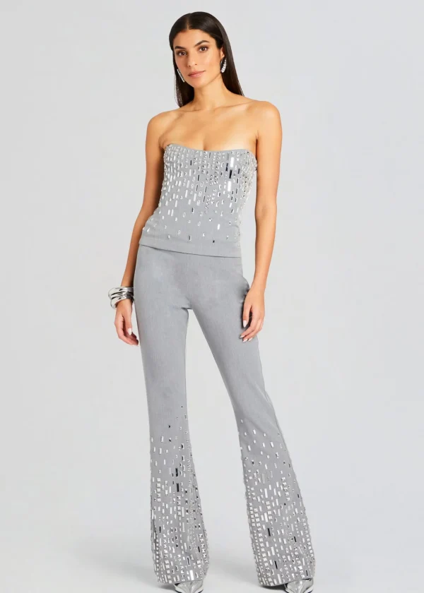 Day to Night*Retrofete Aram Embellished Pant Gray/Silver