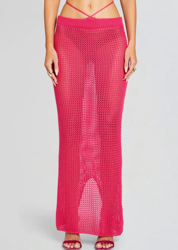 Trending*Retrofete Aria Knitted Skirt Hot Pink