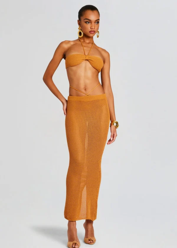 Spring Knits*Retrofete Aria Knitted Skirt Tobacco