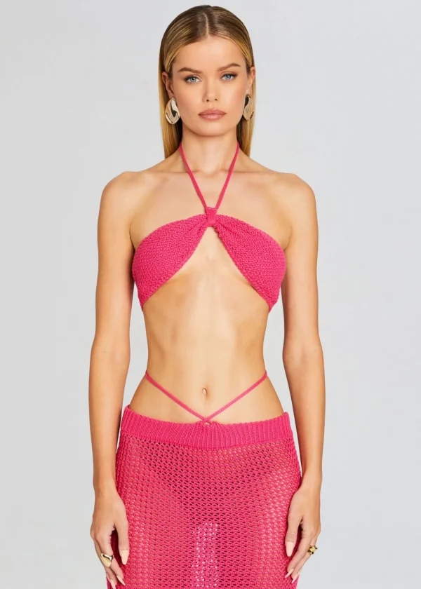 Tropical Hues*Retrofete Aria Knitted Top Hot Pink