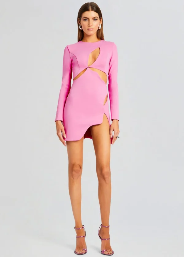 Night Out*Retrofete Ariel Long Sleeve Mini Dress Pink