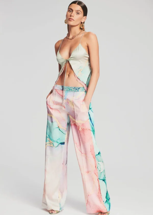 Final Sale*Retrofete Arlene Silk Top Watercolor Marble