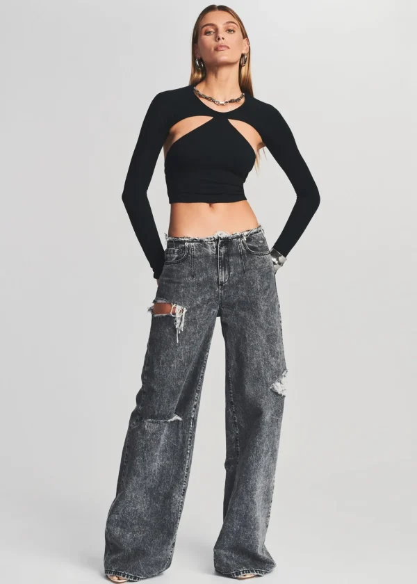 Denim*Retrofete Aston Wide Leg Jean Smoke Black