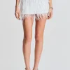 Rehearsal Dinner*Retrofete Athana Sequin Feather Skirt White