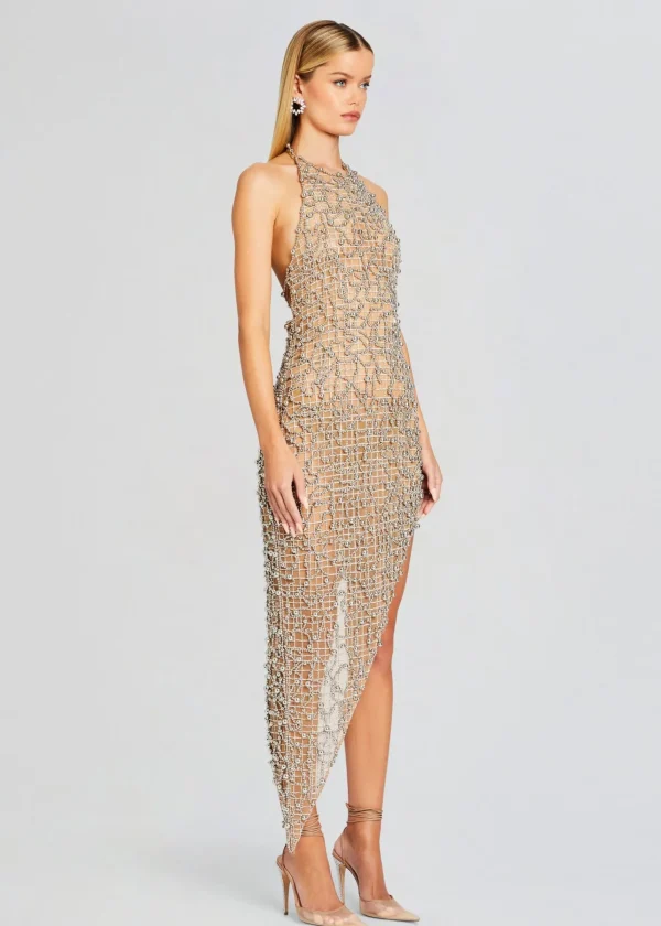 Maxi*Retrofete Audacia Embellished Dress Silver