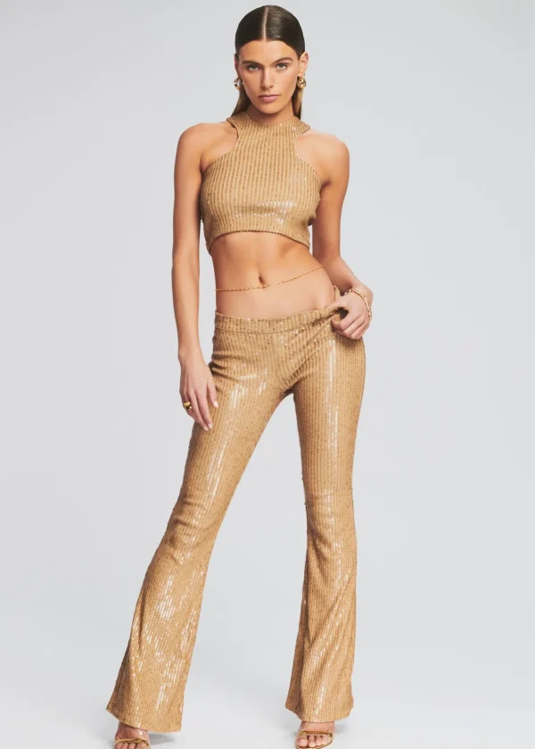 Final Sale*Retrofete Audra Sequin Knit Top Nude