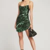 Dresses*Retrofete Auris Silk Dress Emerald Marble