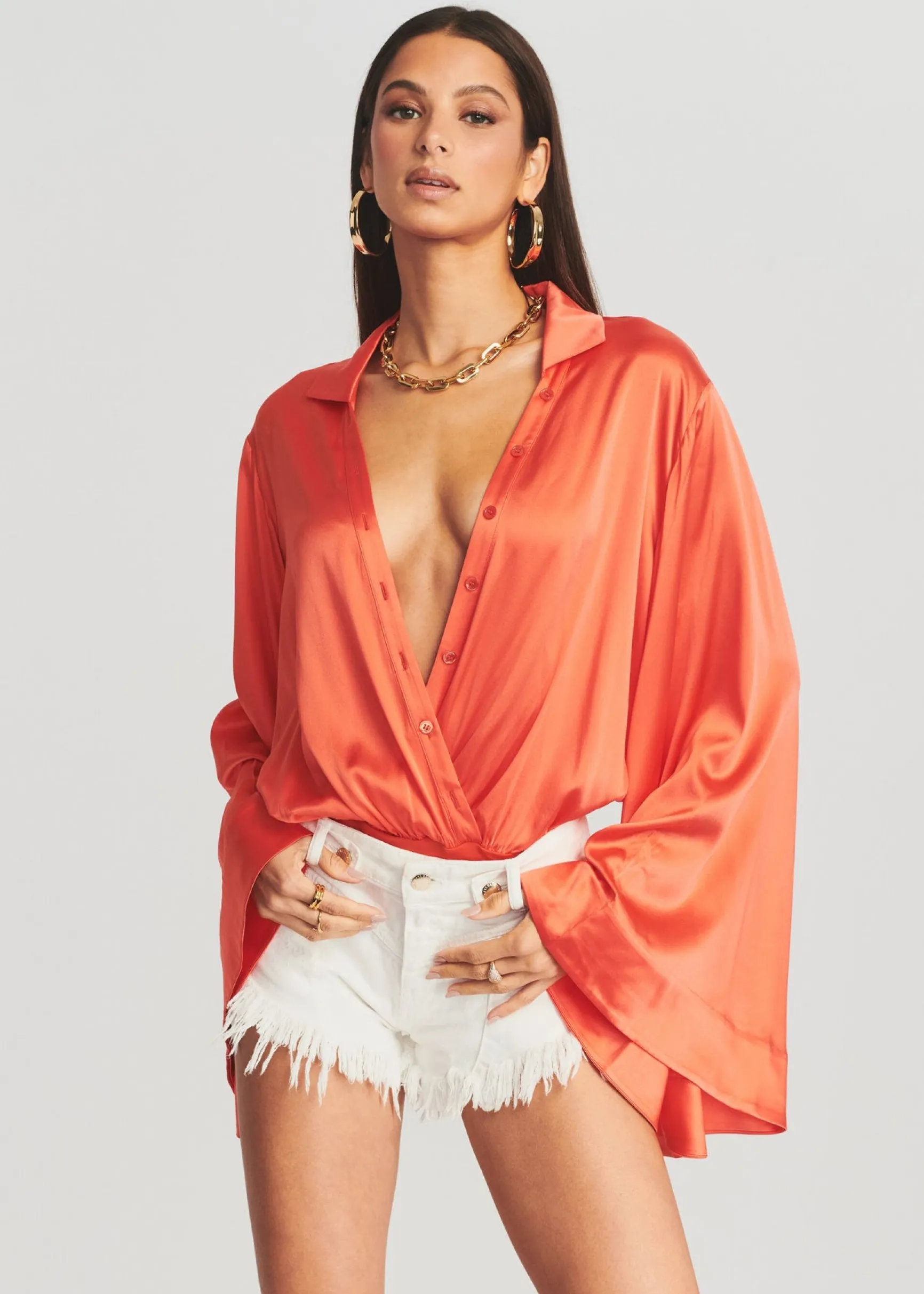 avalon_silk_bodysuit_0.webp Final Sale*Retrofete Avalon Silk Bodysuit Hot Coral