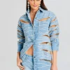 RETROFÊTE*Retrofete Avani Embellished Denim Shirt Bondi