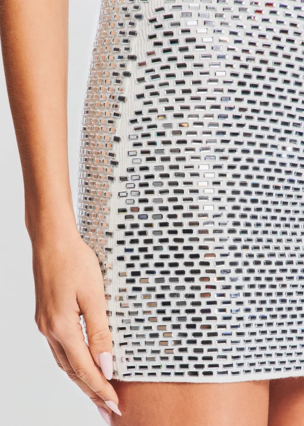 Sequin Styles*Retrofete Avanyah Embellished Knit Dress White