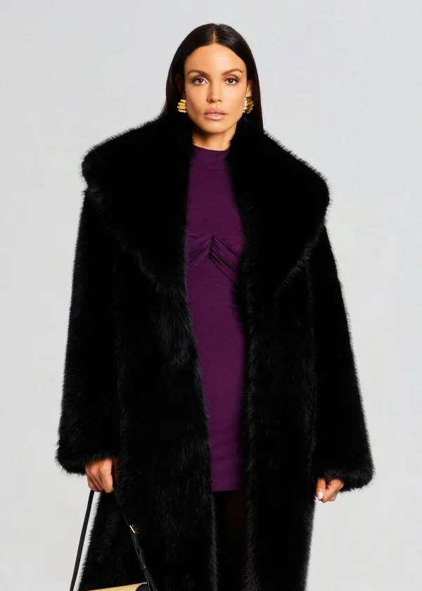 Guest Of*Retrofete Averie Faux Fur Coat Black