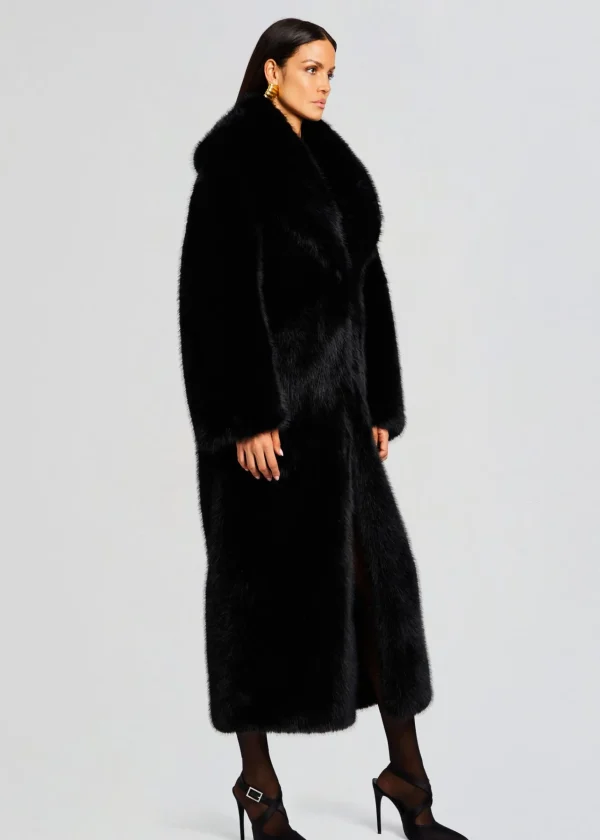 RETROFÊTE*Retrofete Averie Faux Fur Coat Black