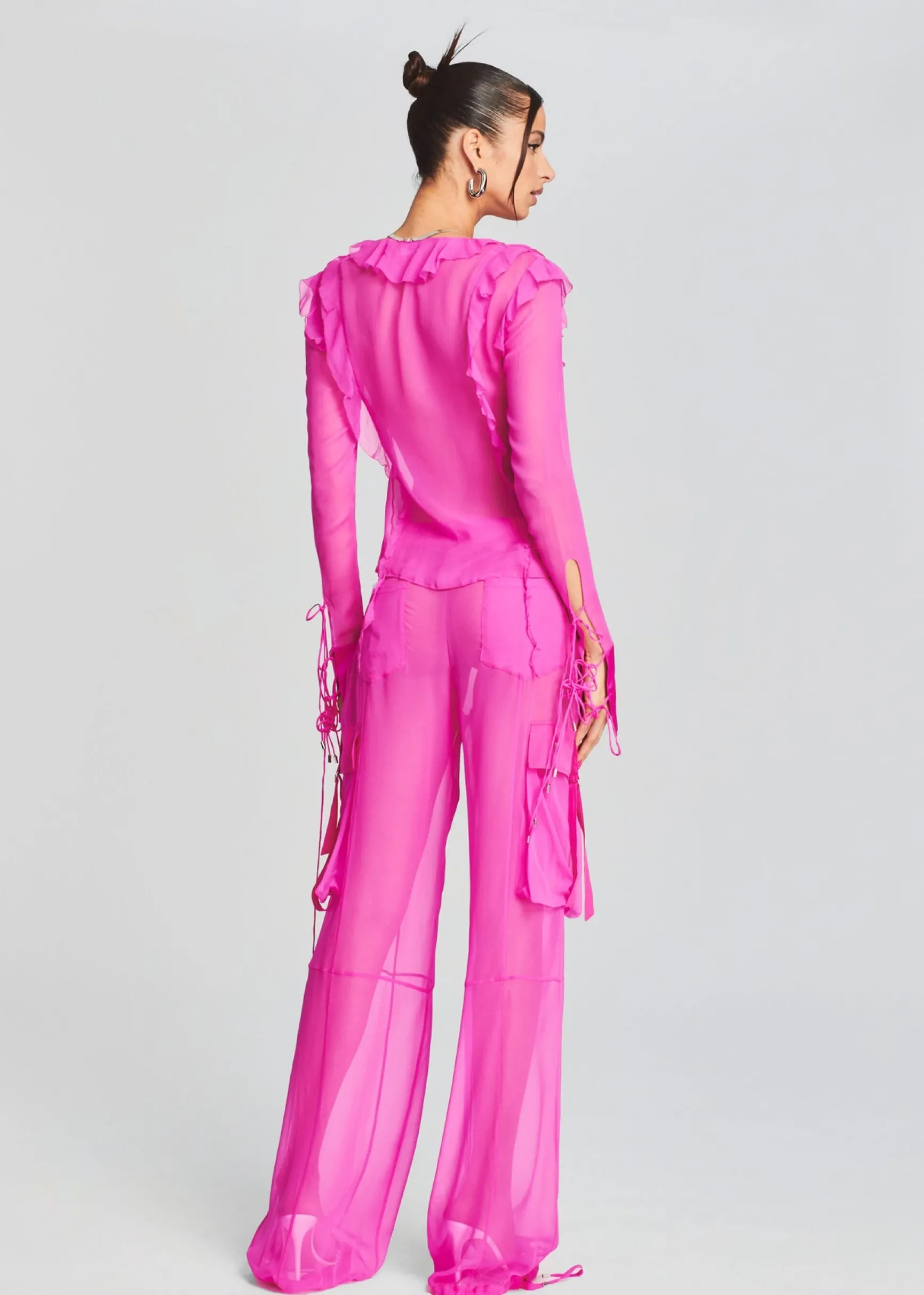 aviva_silk_chiffon_blouse_3.webp Sheer Bliss*Retrofete Aviva Silk Chiffon Blouse Neon Pink